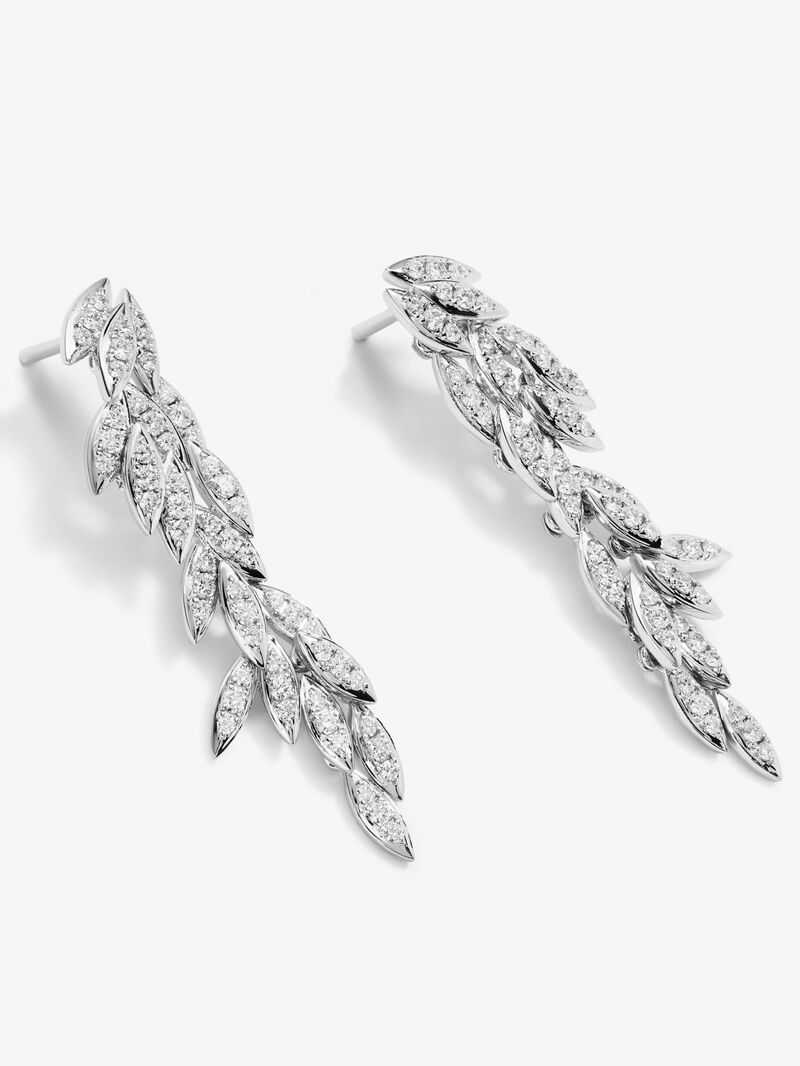 18K white gold earrings with white diamonds of 1.16 cts image number 3
