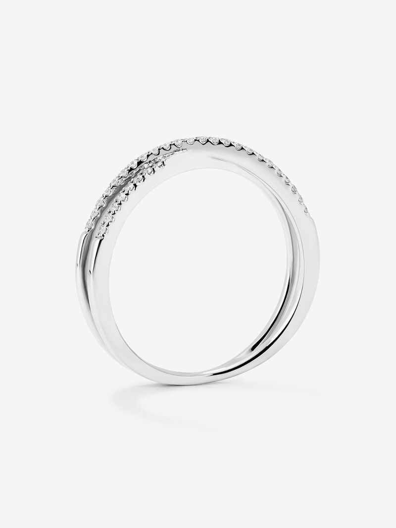 18K White Gold Double Diamond Ring image number 4
