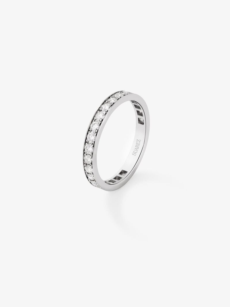 Entire 18K white gold ring with 35 brilliant-cut diamonds with a total of 0.49 cts image number 0
