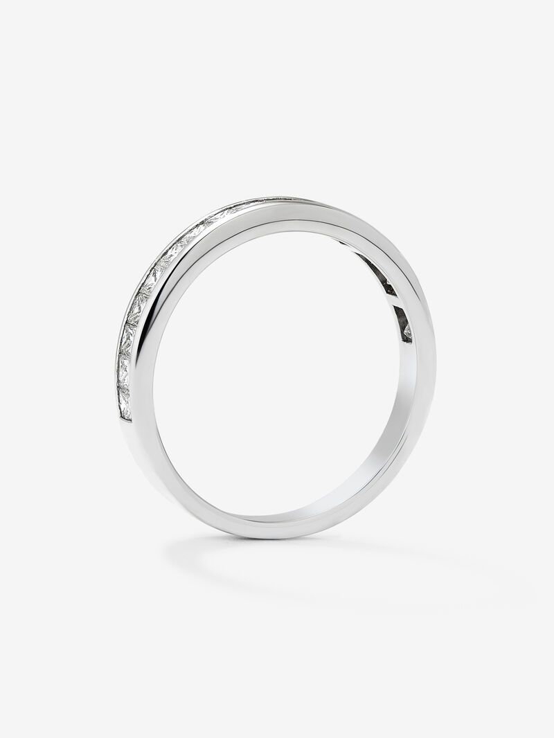 Half ring in 18K white gold with 20 princess-cut diamonds with a total of 0.62 cts image number 2