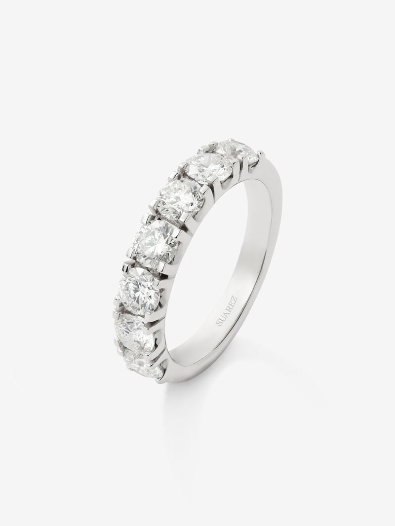 Half ring in 18K white gold with 7 brilliant-cut diamonds with a total of 1.77 cts image number 0