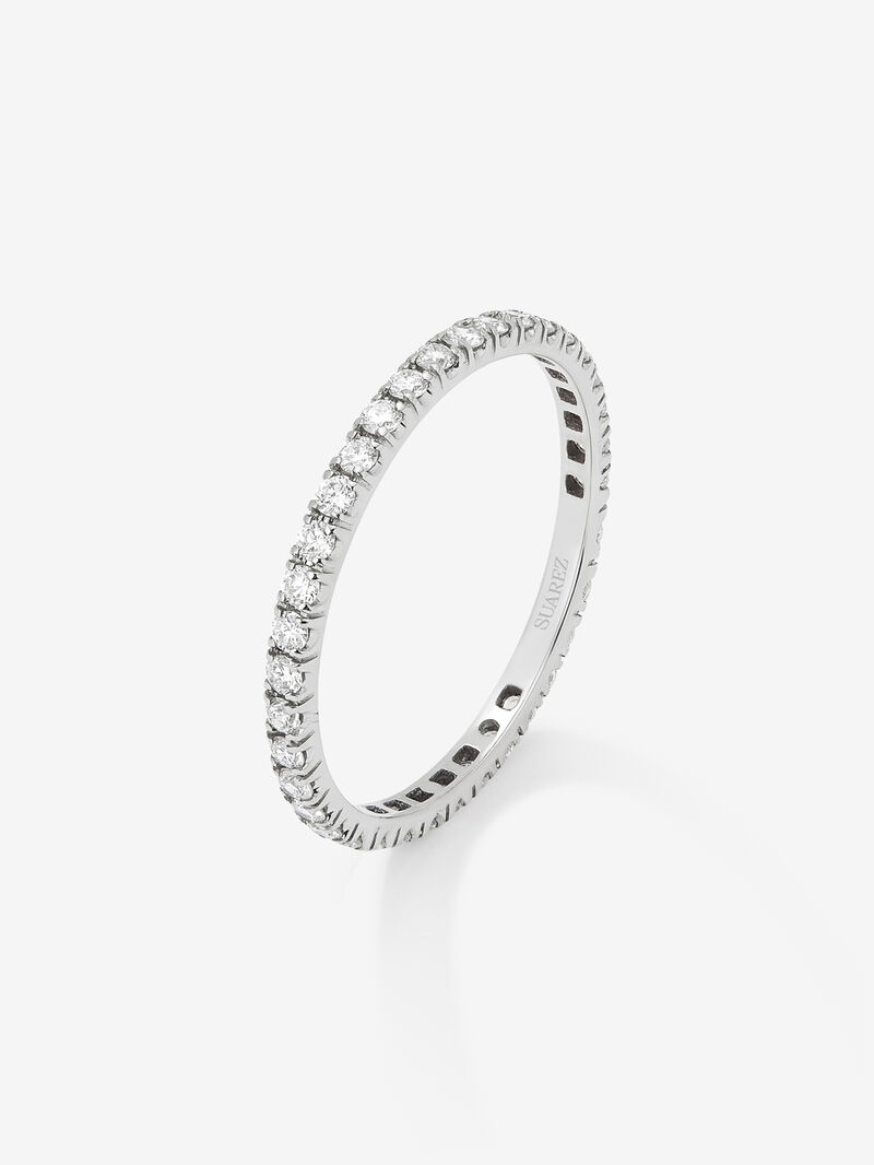 Entire 18K white gold ring with 40 brilliant-cut diamonds with a total of 0.38 cts image number 0
