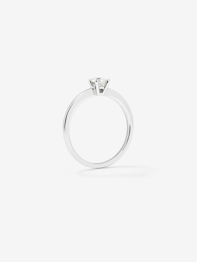 18K white gold solitaire ring with 0.3 ct brilliant cut diamond image number 4