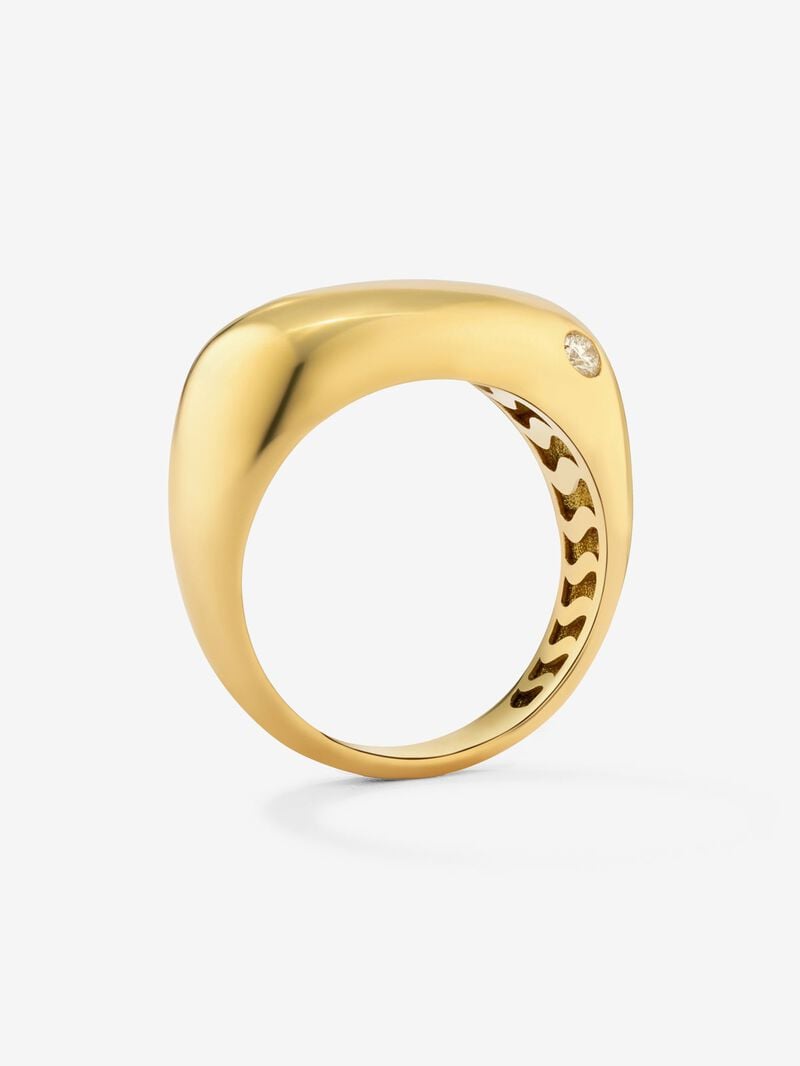 18K yellow gold ring with 0.03 ct brilliant cut diamond image number 3