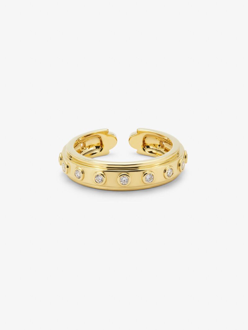 18K yellow gold ring with 16 brilliant-cut diamonds with a total of 0.28 cts image number 2