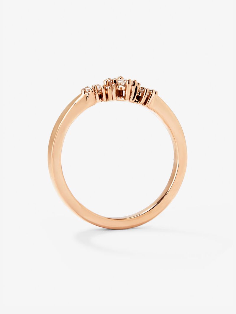 18K rose gold ring with 8 brilliant-cut diamonds with a total of 0.1 cts image number 3