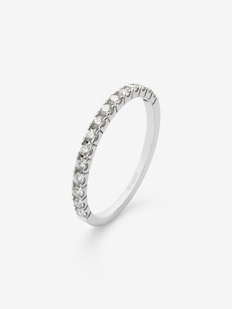 Half wedding band in 18K white gold with 13 brilliant-cut diamonds with a total of 0.29 cts image number 0