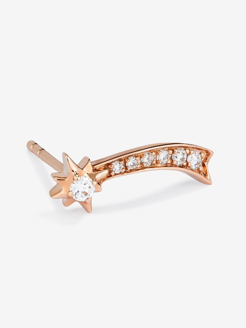 Individual 18K rose gold earring with 7 brilliant-cut diamonds with a total of 0.05 cts image number 2