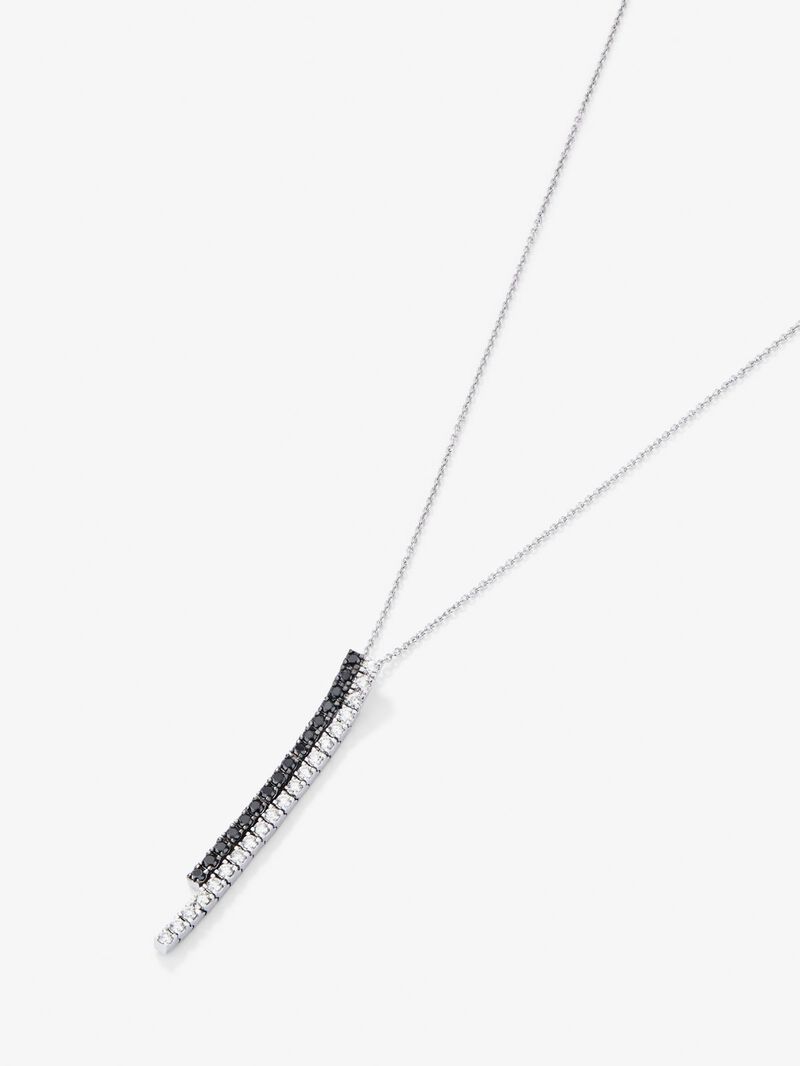 18K gold necklace with black diamond and white diamond image number 2