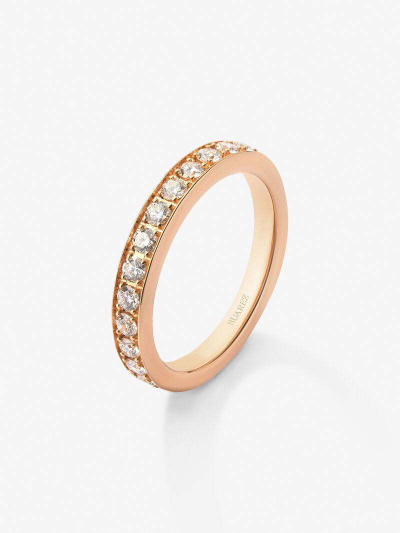 Half ring in 18K rose gold with 13 brilliant-cut diamonds with a total of 0.36 cts image number 0