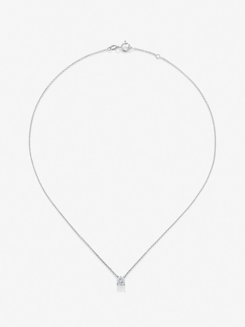 18K white gold solitary pendant with 0.7 cts white diamond image number 0