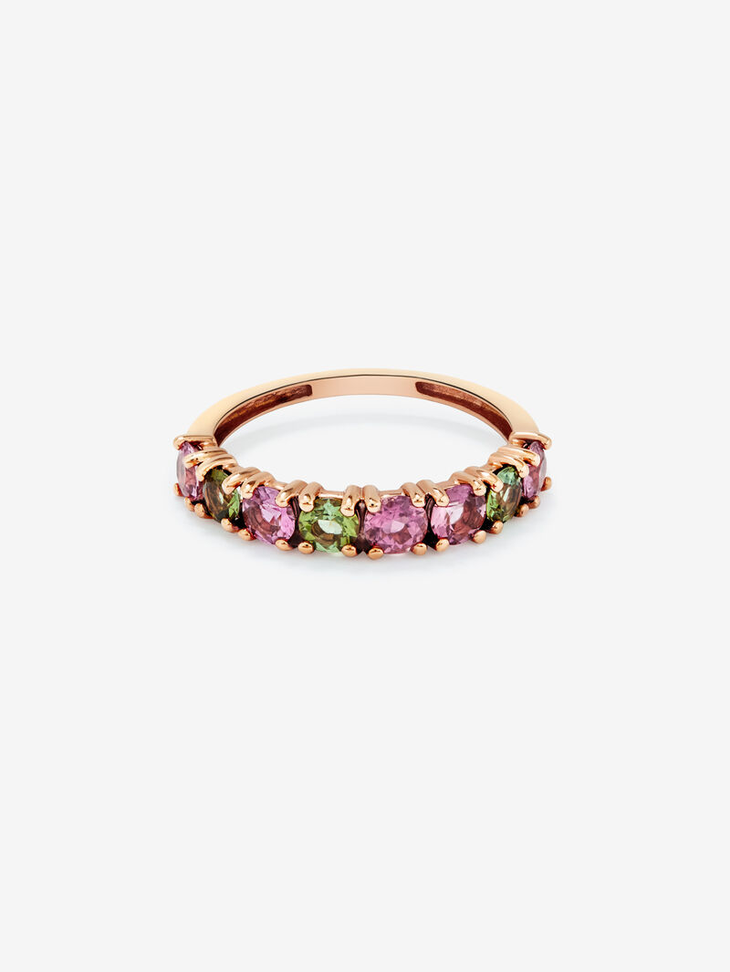 Half-eternity ring in 18K rose gold with tourmaline image number 2