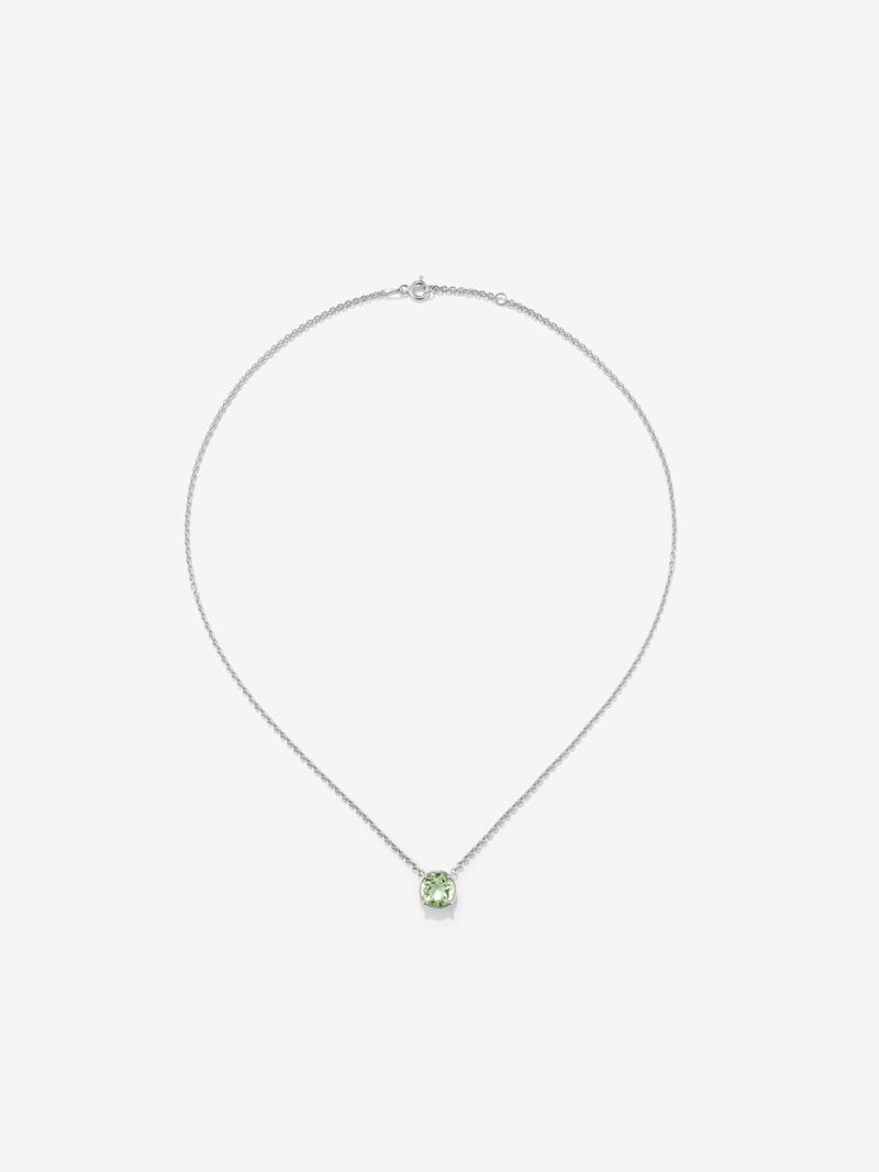 925 silver pendant with 2.1 ct brilliant cut green amethyst image number 0