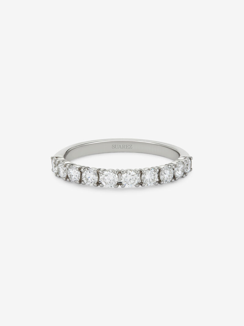 Half ring in 18K white gold with 10 brilliant-cut diamonds with a total of 0.74 cts image number 2