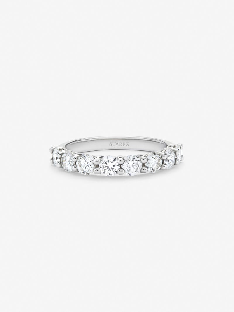 Half ring in 18K white gold with 8 brilliant-cut diamonds with a total of 1.16 cts image number 2