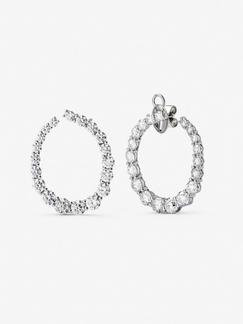 18K white gold earrings with white diamonds in 3.06 cts bright size image number 0