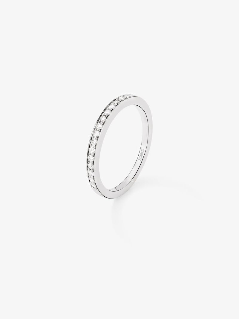 18K White Gold Commitment Alliance ring with diamonds image number 0