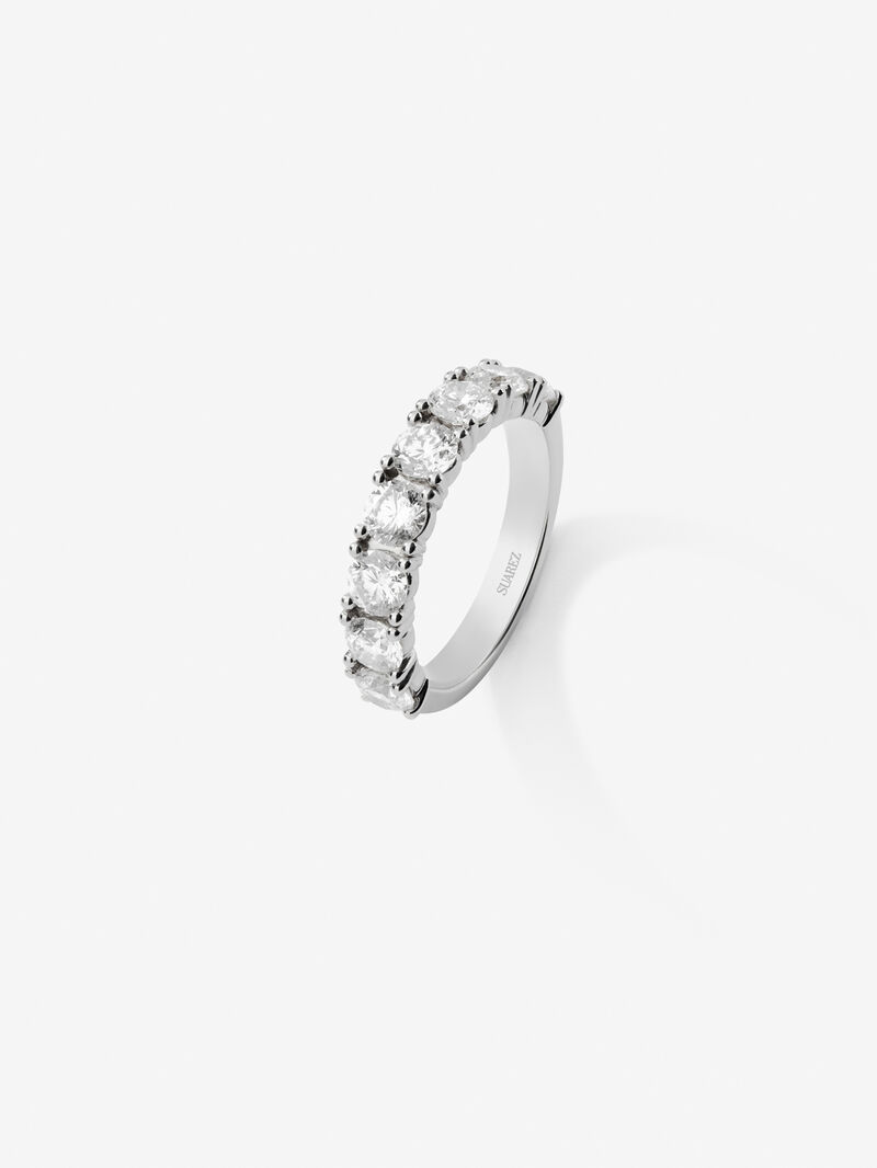 18K White Gold Commitment Ring with white diamonds in 2.05 cts image number 0