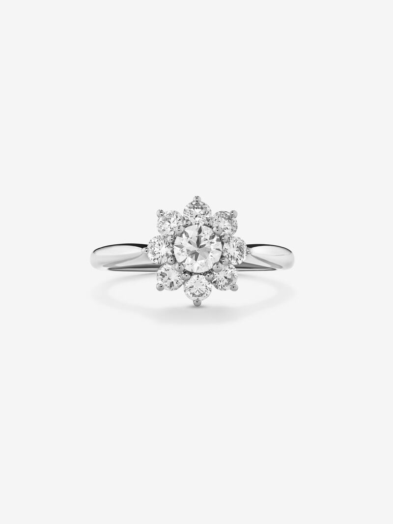 18K White Gold Engagement Solitaire Ring with Diamond image number 2