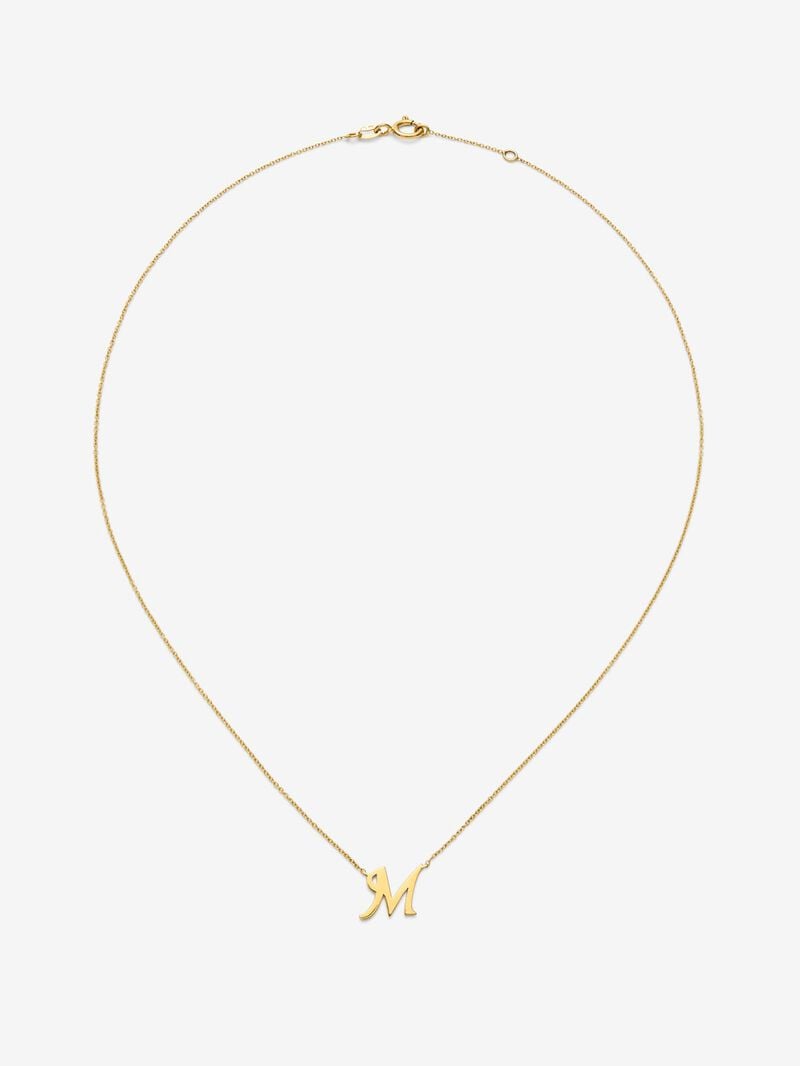 18K yellow gold pendant with letter M image number 0