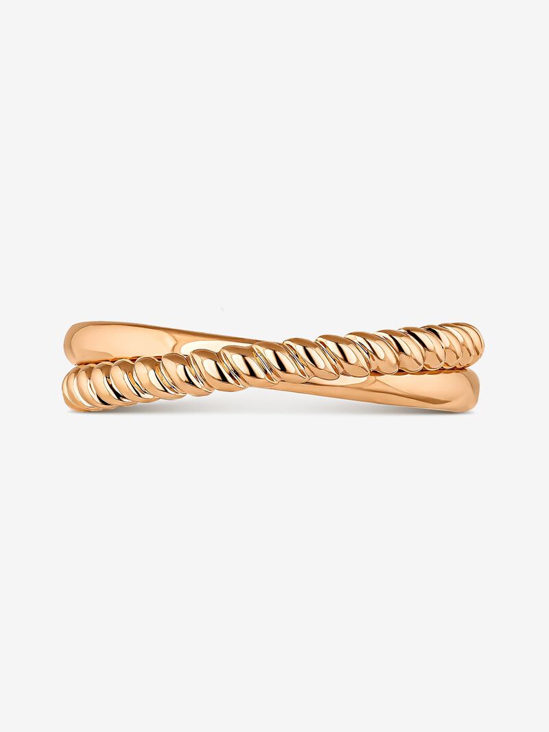 18kt Rose Gold Double Crossed Ring image number 2