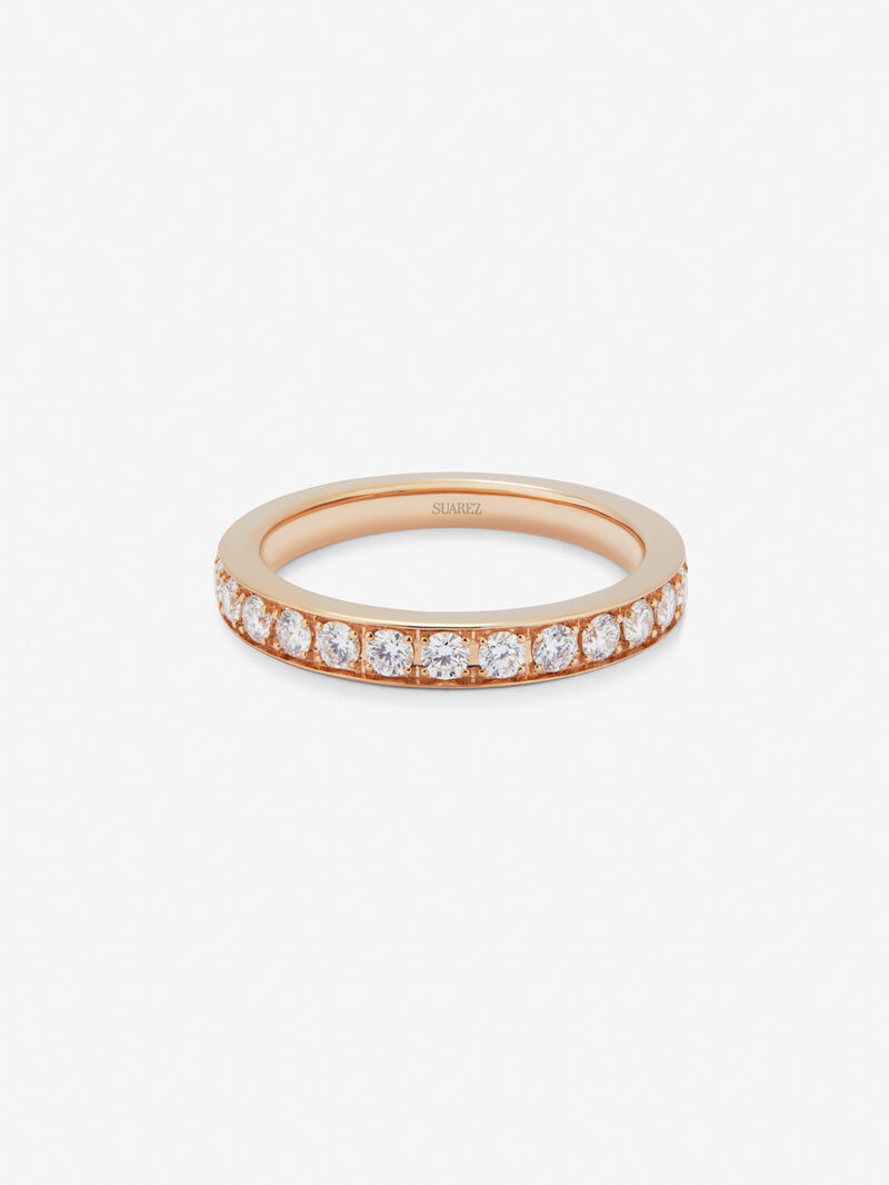 18K Rose Gold Engagement Ring with Diamonds image number 2