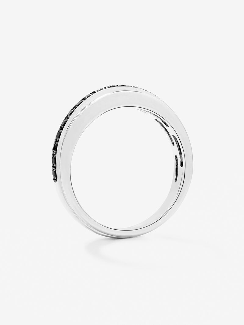 925 silver ring with 19 brilliant-cut black spinels image number 4