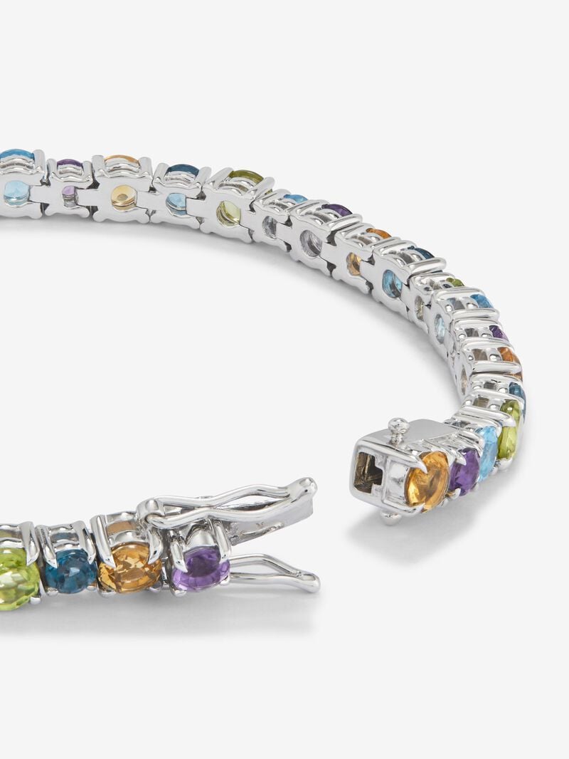 925 silver riviere bracelet with multicolored gems image number 2