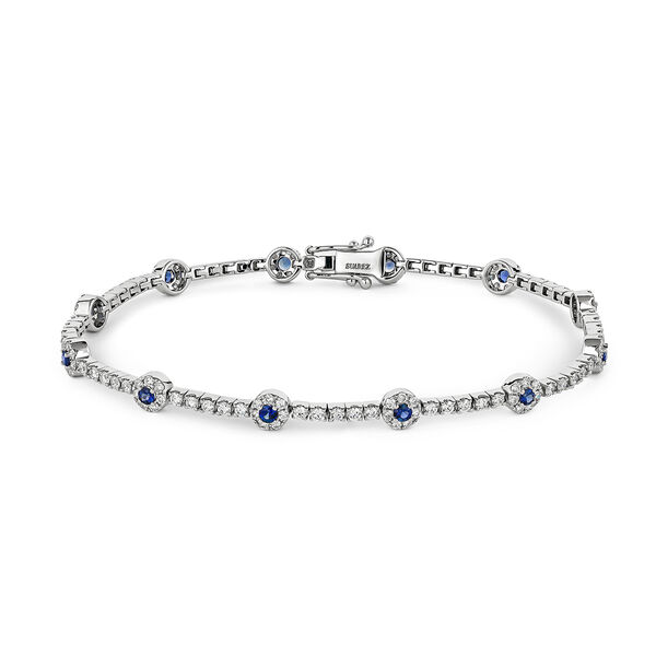 Cosette 18 karat white gold bracelet with diamonds and  blue sapphires, PU21054-OBDZ_V