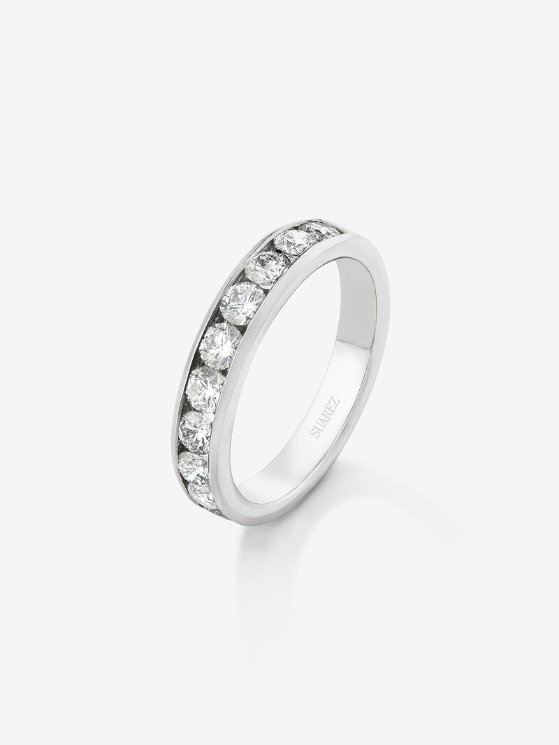 Half ring in 18K white gold with 10 brilliant-cut diamonds with a total of 1.1 cts image number 0