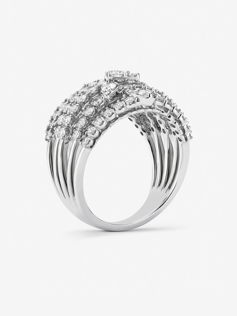 18K white gold multi-arm ring with 70 brilliant-cut diamonds with a total of 1.43 cts image number 4