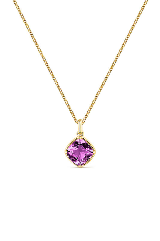 18kt yellow gold pendant with a 2.62ct purple amethyst stone, PT18032-OAAM_V