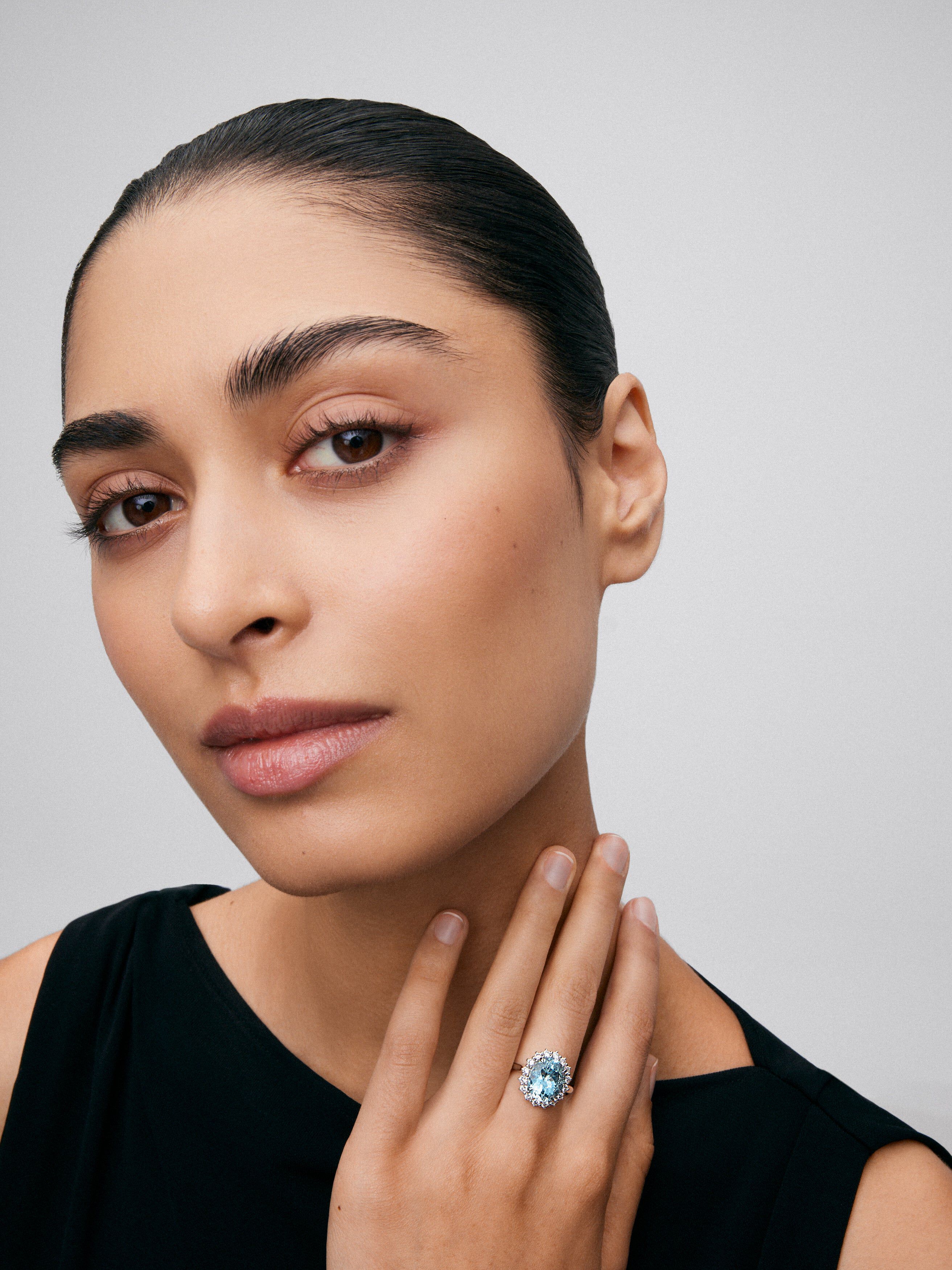Anillo aguamarina suarez on sale