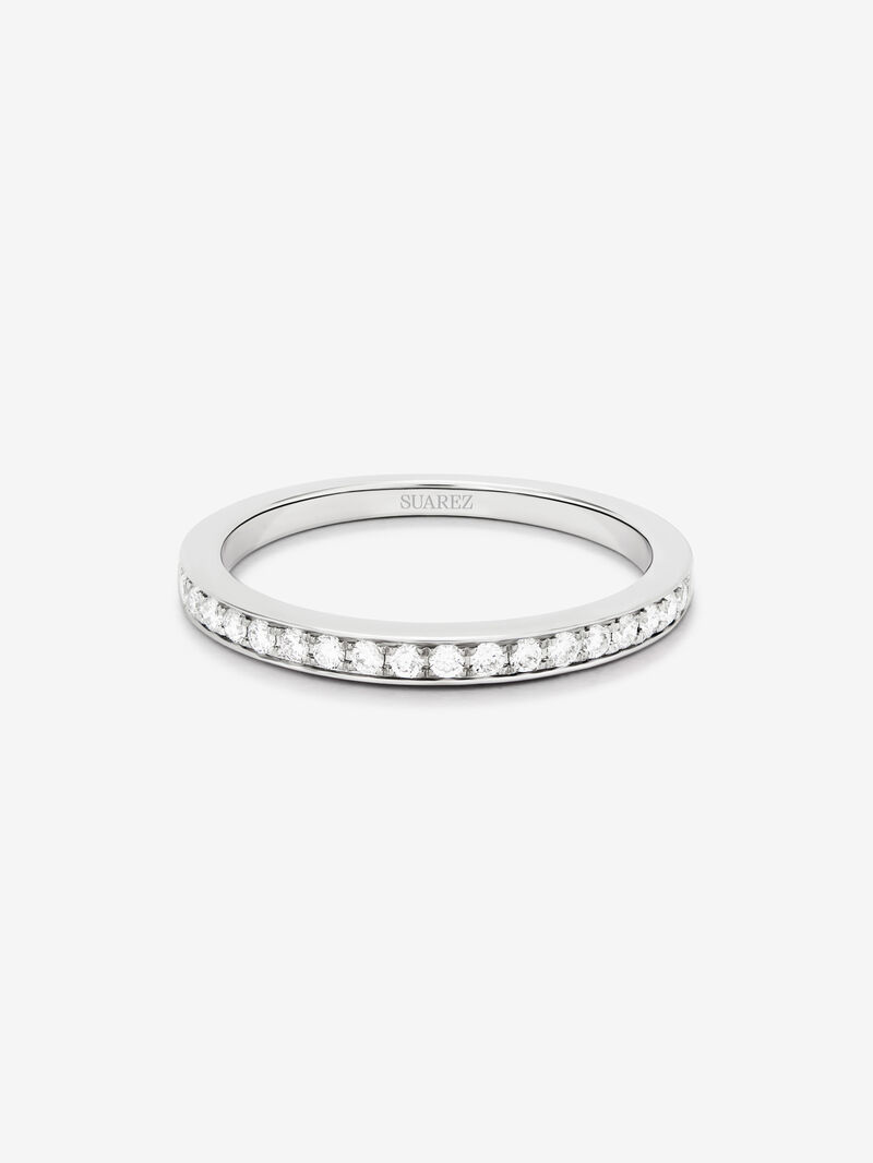 Half ring in 18K white gold with 18 brilliant-cut diamonds with a total of 0.17 cts image number 2