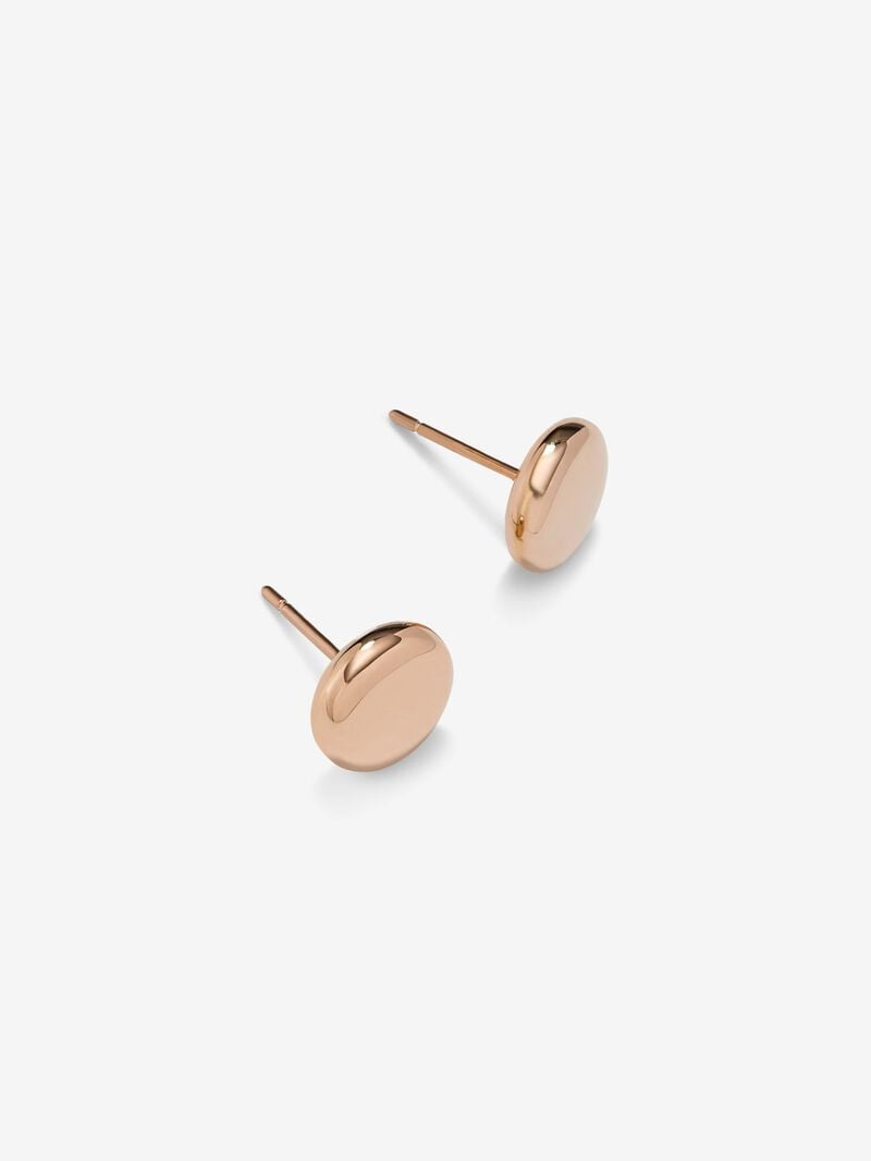 18K rose gold earrings with circular shape image number 2