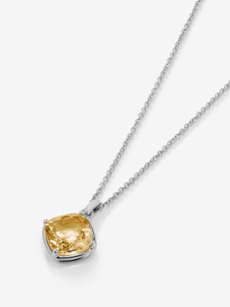 925 silver pendant with citrine quartz in cushion cut image number 2