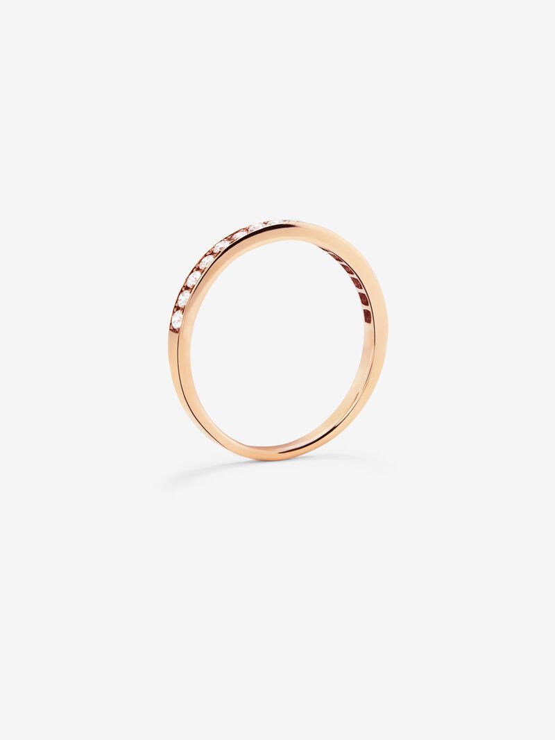 Half ring in 18K rose gold with 13 brilliant-cut diamonds with a total of 0.38 cts image number 2