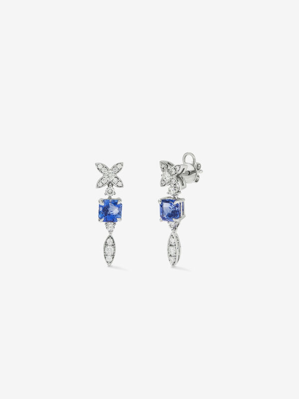 18kt white gold earrings with diamonds and blue sapphire, PE23001-OBDZ_V