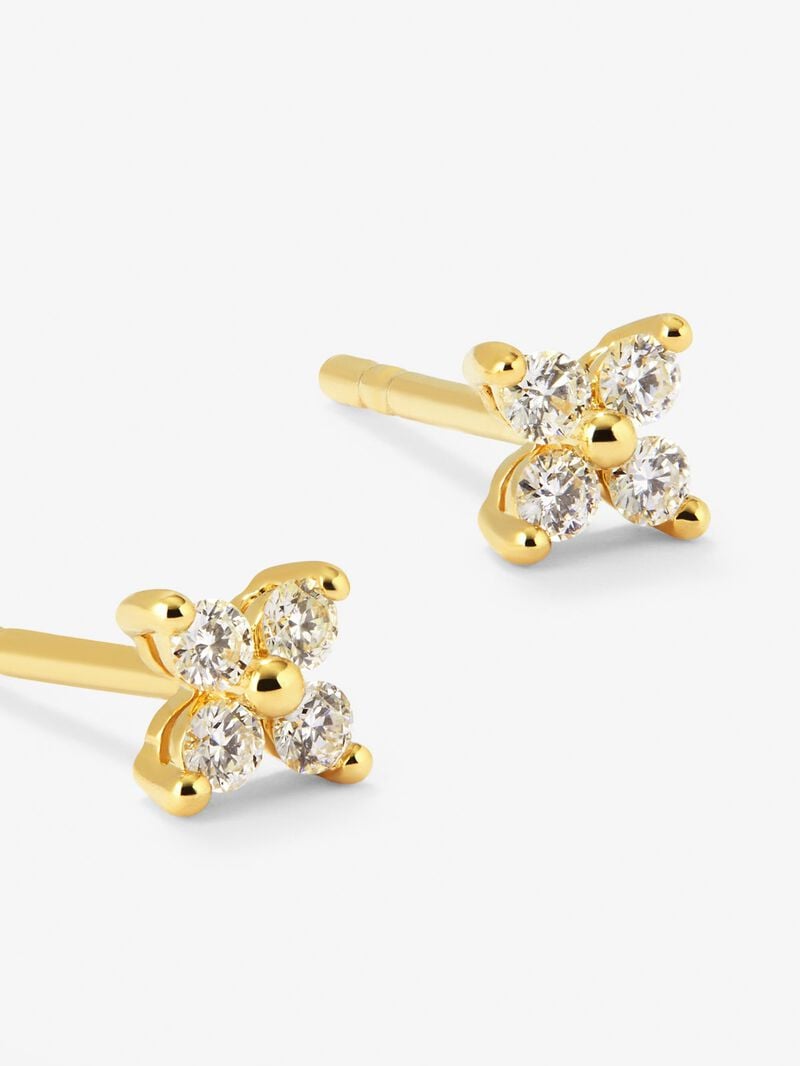 18k yellow gold earrings with white diamonds of 0.16 cts image number 2