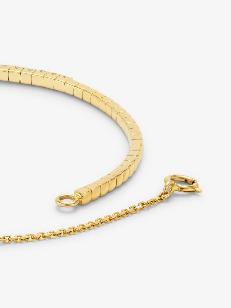 Rigid 18K yellow gold bracelet with 42 brilliant-cut diamonds with a total of 0.75 cts image number 4