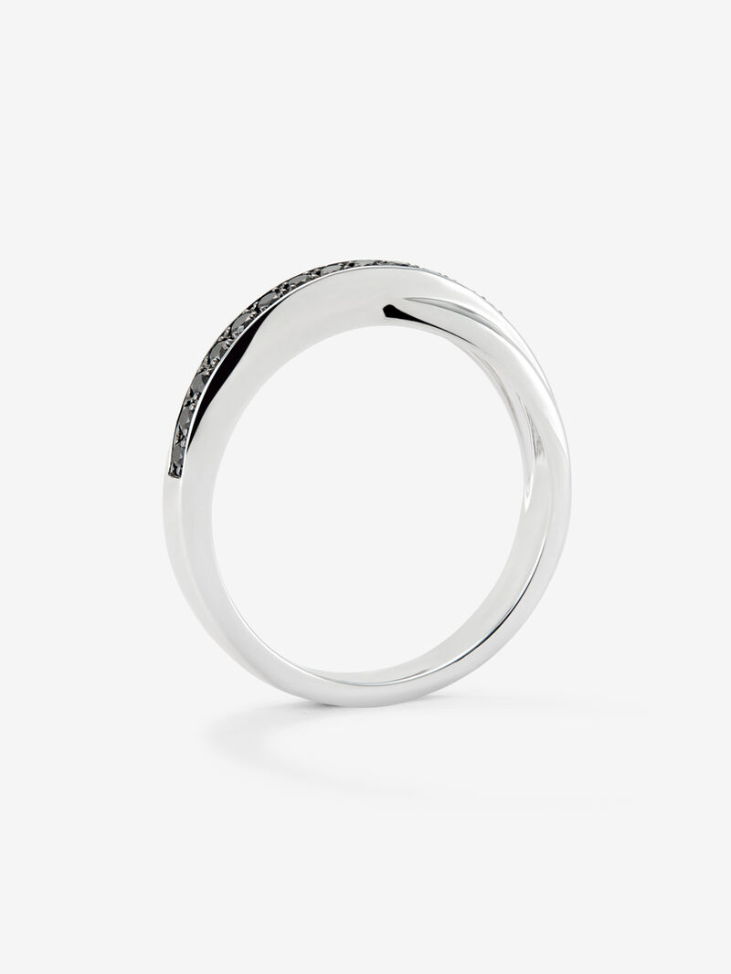 925 silver cross ring with 16 brilliant-cut black spinels image number 4