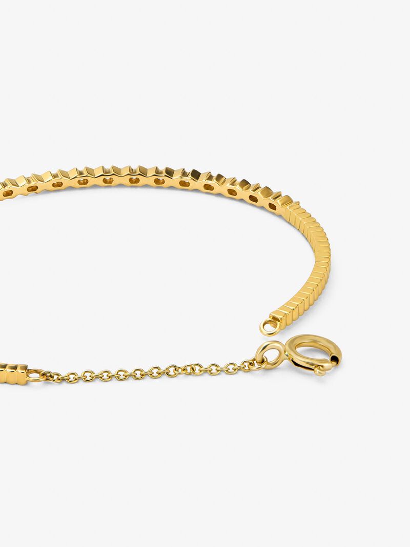 Rigid 18K yellow gold bracelet with 21 brilliant-cut diamonds with a total of 0.29 cts image number 4