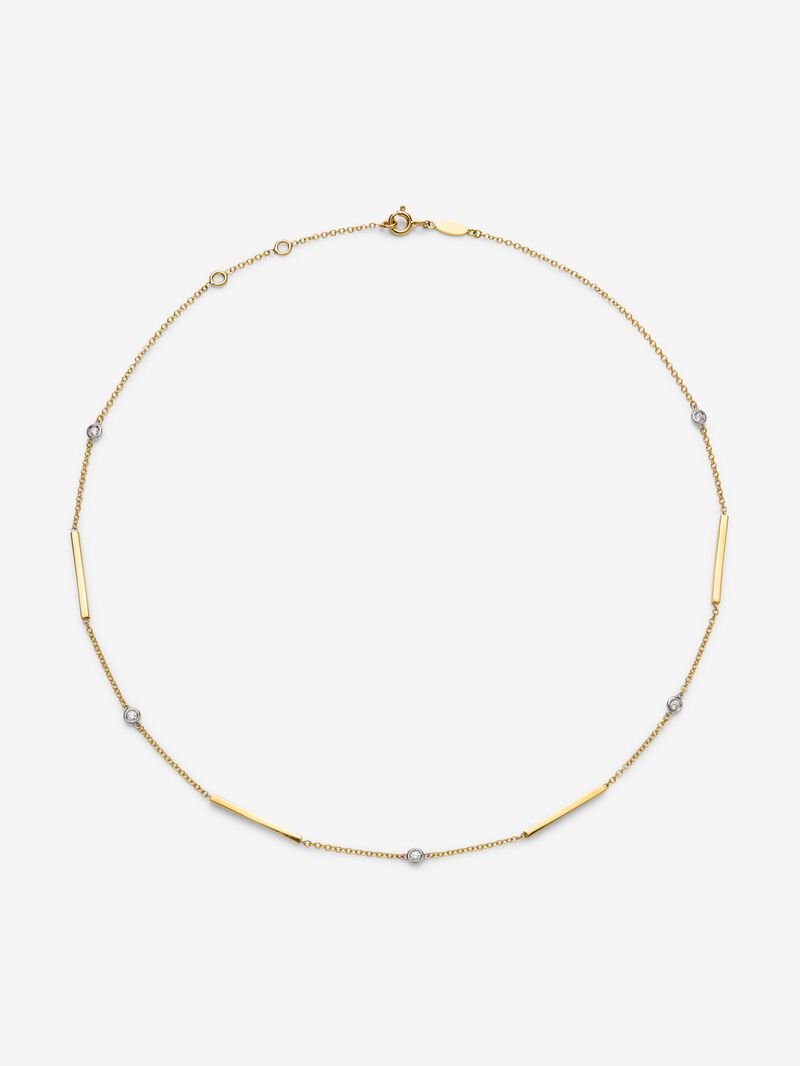 Pendant with 18K yellow gold bars and brilliant cut diamonds with a total of 0.17 cts image number 0