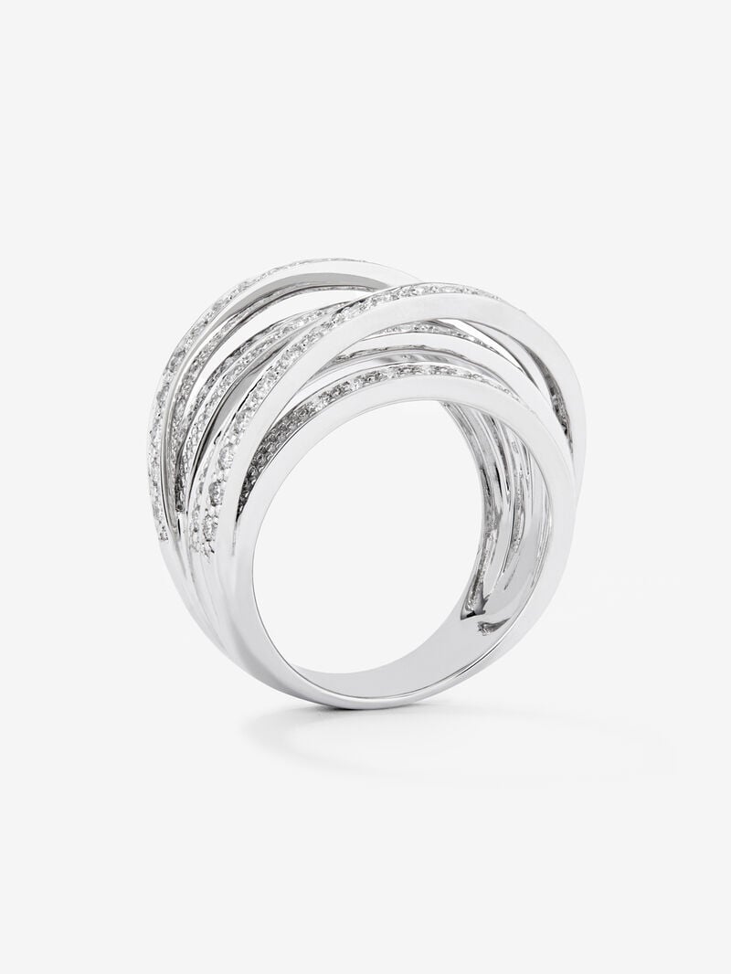 18K white gold multi-arm ring with 101 brilliant-cut diamonds with a total of 1.2 cts image number 4