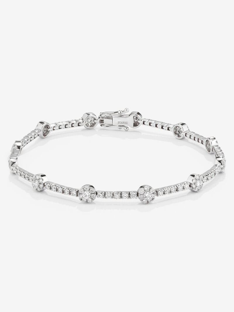 18K white gold rivière bracelet with 155 brilliant-cut diamonds with a total of 2.09 cts image number 0