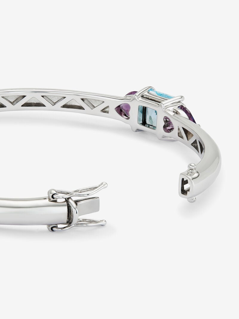 925 Silver rigid bracelet with topaz and amethysts image number 6
