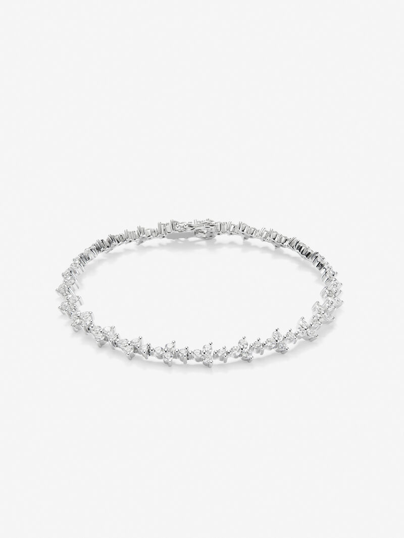 18K White Gold Rivière bracelet with White Diamonds in Bright Size of 2.82 cts image number 0
