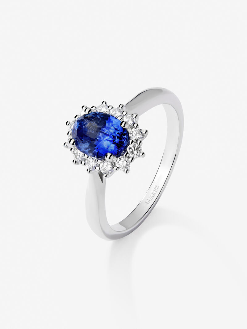 18K White Gold Ring with Azul Blue Sap image number 0