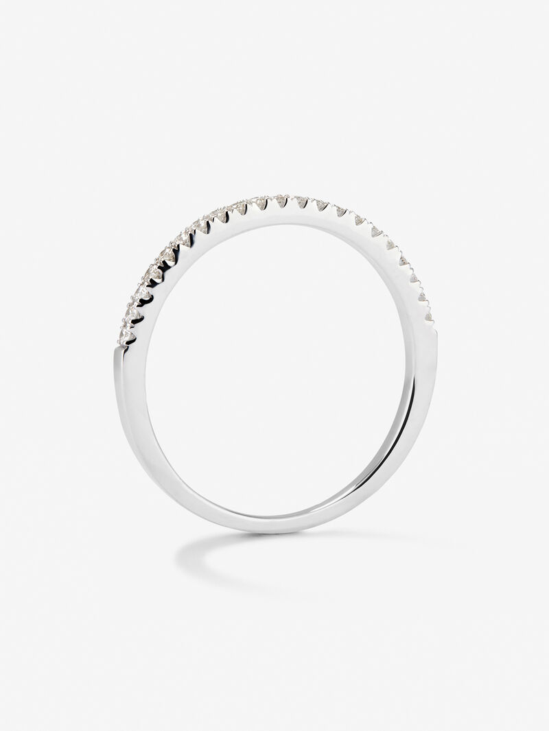 18K white gold medium engagement ring with diamonds image number 7