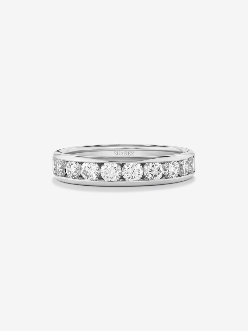 Half ring in 18K white gold with 10 brilliant-cut diamonds with a total of 1.1 cts image number 2